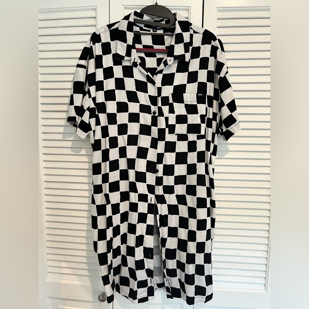 Vans checkered blouse dress